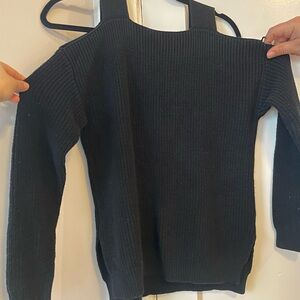 Women's Black ‘Cold Shoulder’ Sweater